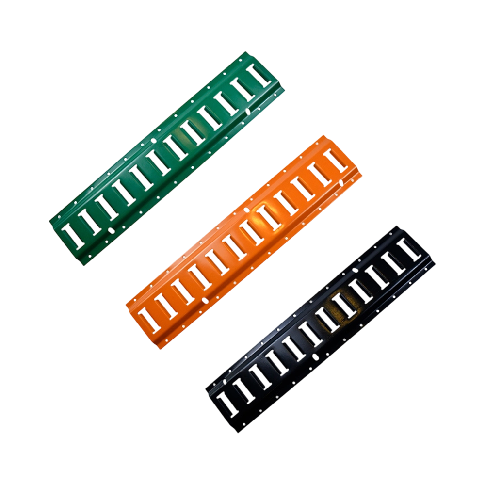 Trilho de amarração de trilho E aparafusado horizontal de aço com revestimento em pó colorido em reboques e caminhões Trilho de amarração de trilho E aparafusado horizontal de aço com revestimento em pó colorido em reboques e caminhões