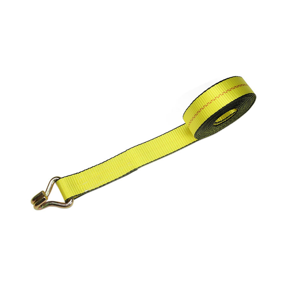 Correia de guincho amarelo de 2 polegadas com gancho J duplo