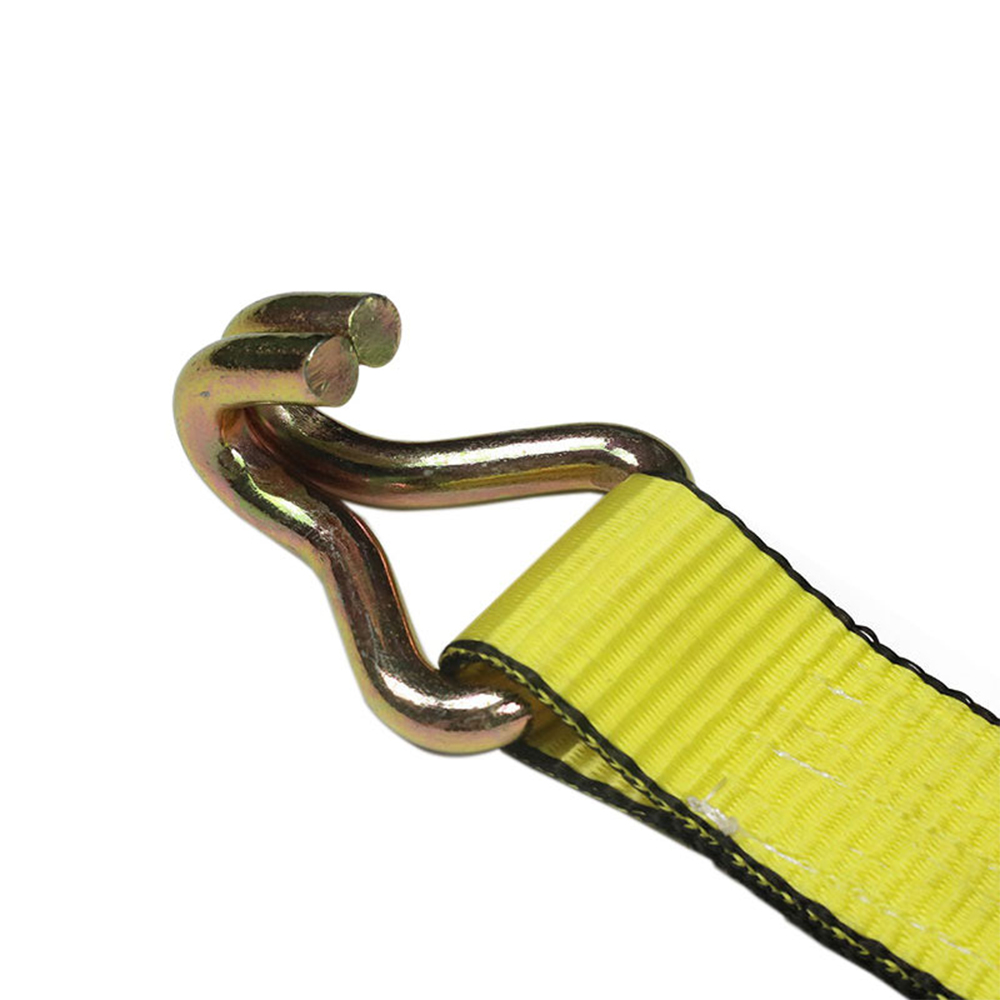 Correia de guincho amarelo de 2 polegadas com gancho J duplo