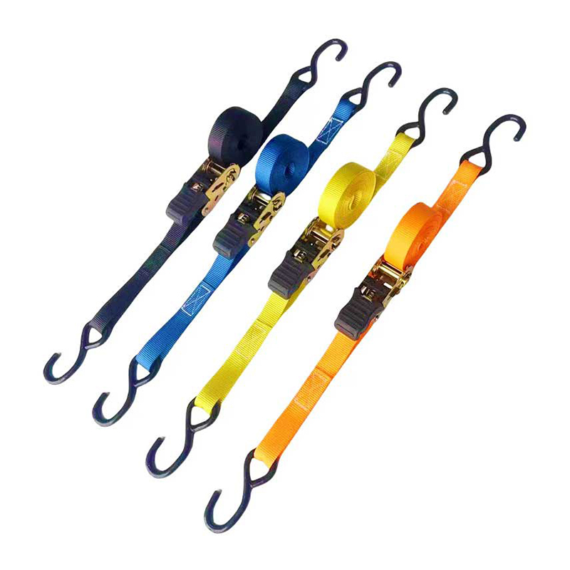 Alça de catraca multicolorida com alça de polegar de 1'' x 15' com ganchos S revestidos de vinil