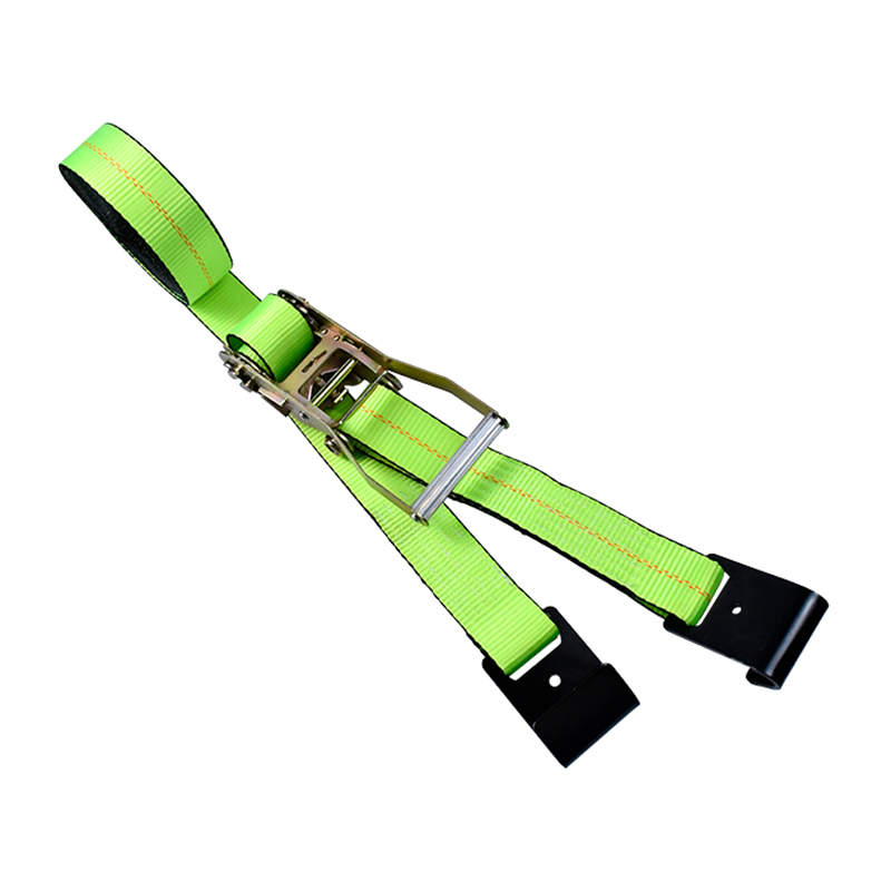 Correia de catraca verde de 4' x 30' com ganchos planos