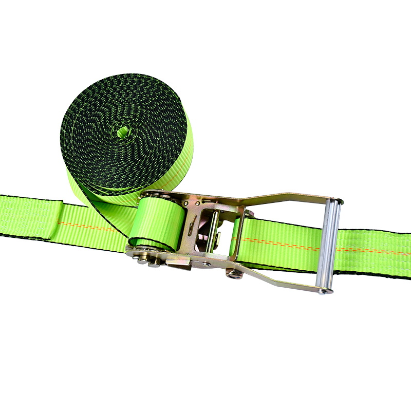 Correia de catraca verde de 4' x 30' com ganchos planos