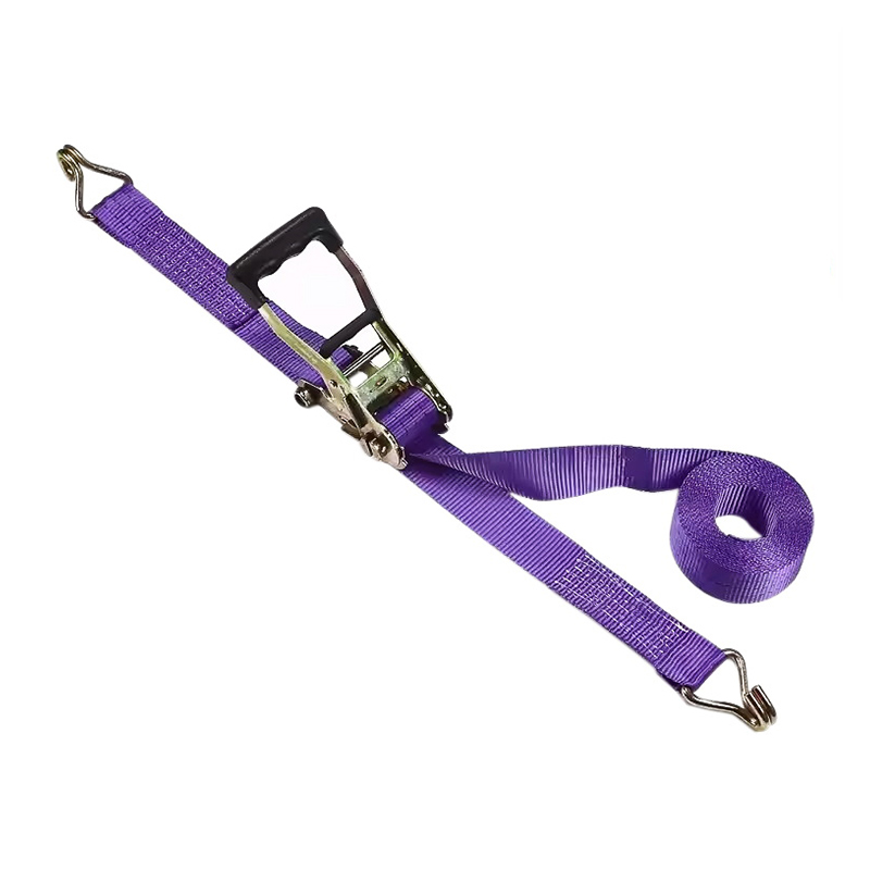 Alça de catraca com alça de borracha de dedo roxo 38mm 3t com ganchos de fio