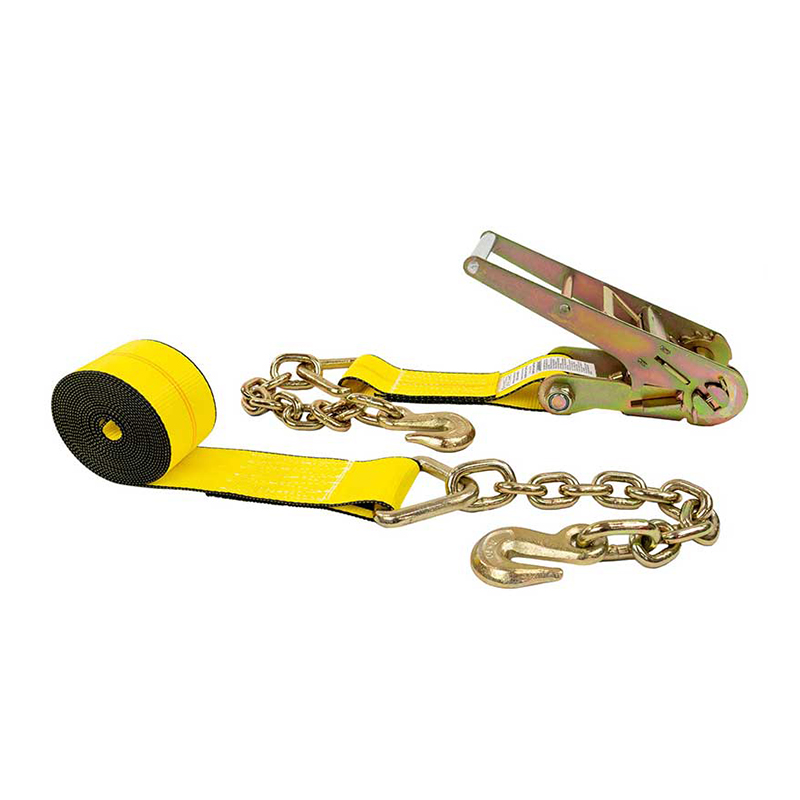Correia de amarração de catraca de 3'' x 30' com extensões de corrente