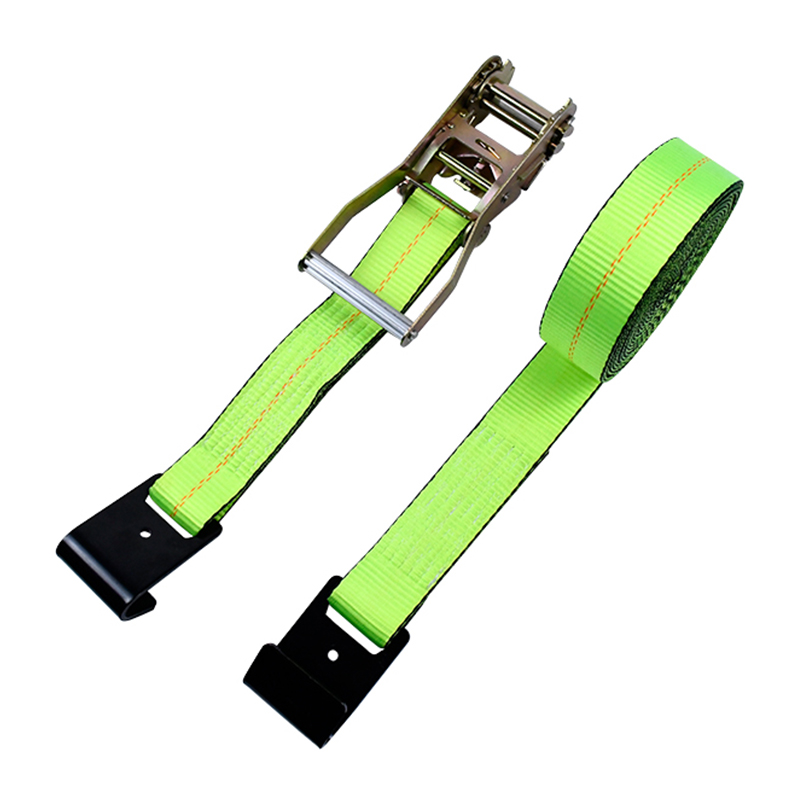 Correia de catraca verde de 4' x 30' com ganchos planos Correia de catraca verde de 4' x 30' com ganchos planos