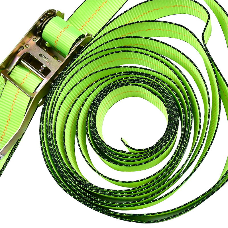 Correia de catraca verde de 4' x 30' com ganchos planos