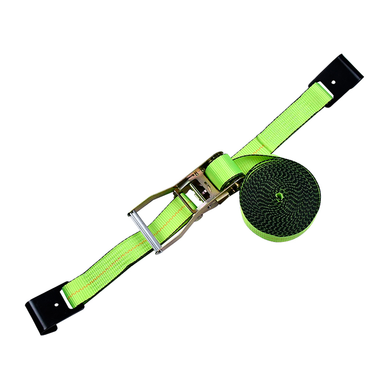 Correia de catraca verde de 4' x 30' com ganchos planos