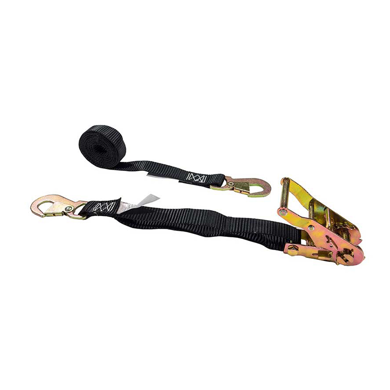 Correia de fivela de catraca de poliéster de 1'' X 6' com ganchos de pressão planos