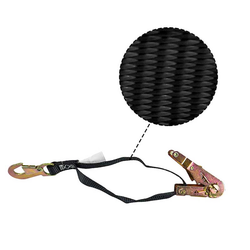 Correia de fivela de catraca de poliéster de 1'' X 6' com ganchos de pressão planos