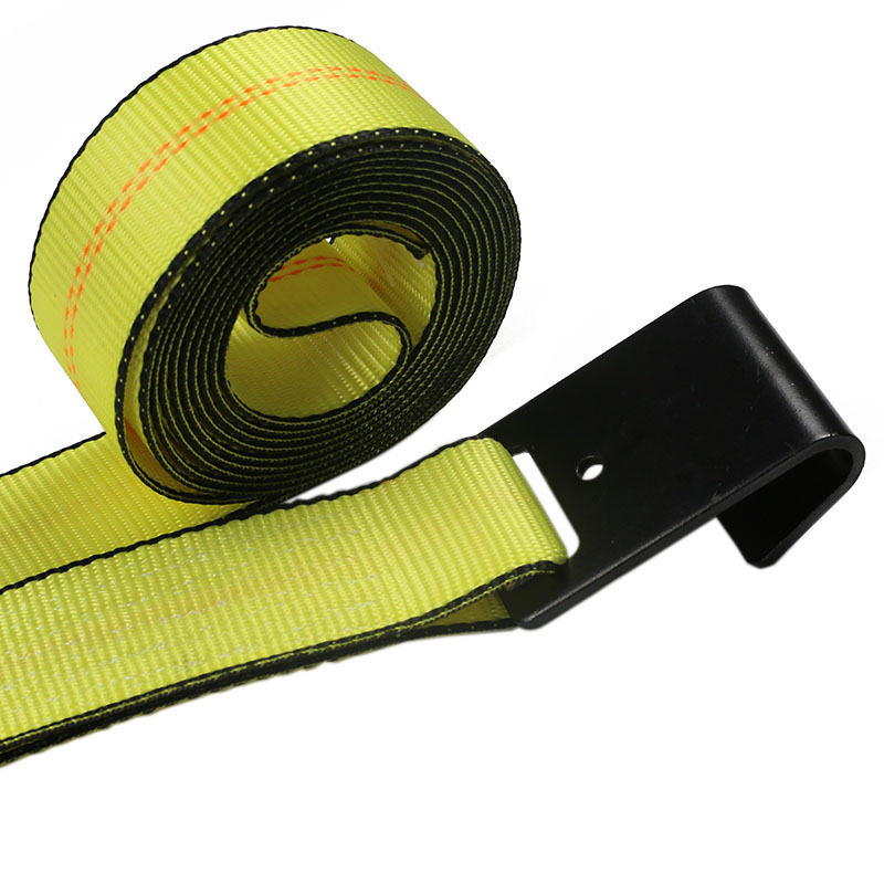 Correias de catraca de gancho plano de 2 '' para fixação de carga de caminhão de reboque