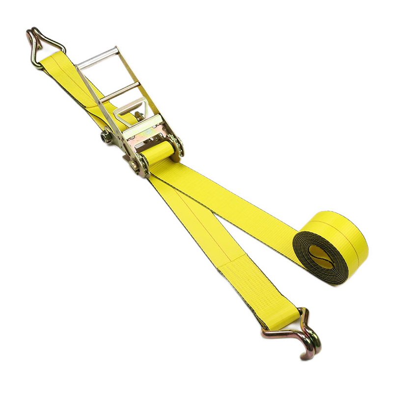 Correia de amarração de catraca de carga de tecido de poliéster de alta elasticidade de 3 polegadas Correia de amarração de catraca de carga de tecido de poliéster de alta elasticidade de 3 polegadas